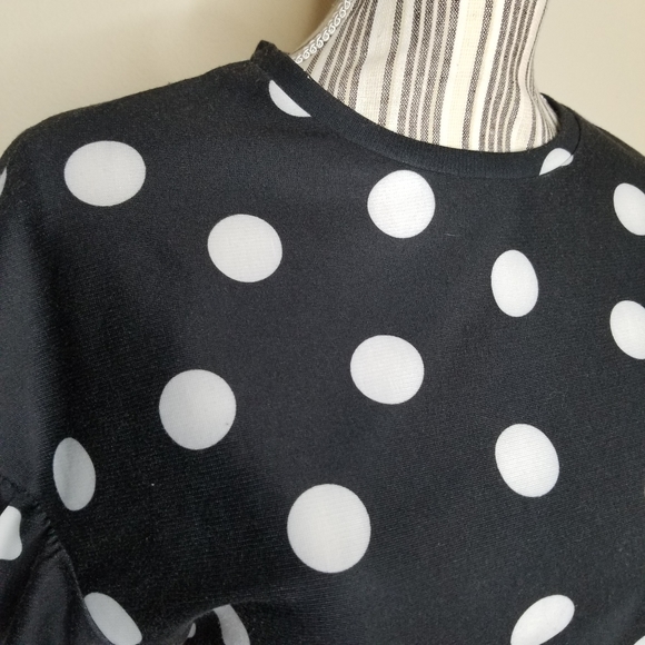 ZARA Dolman Sleeve Polka Dot Top Sz S - Picture 3 of 6